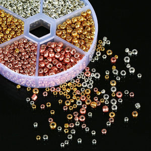 Plated Metal Charm Spacer Seed Beads for DIY Jewelry Making
