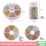 3/4mm Round Glass Seed Beads Charm Plated Czech Beads Spacer Bead DIY Bracelet