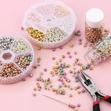 3/4mm Round Glass Seed Beads Charm Plated Czech Beads Spacer Bead DIY Bracelet