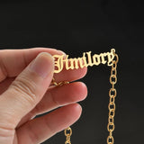 Sifisrri Arabic Name Necklace Stainless Steel Choker Personalized Letter Jewelry