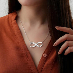 Personalized Couple Name Infinity Pendant Necklace for Women