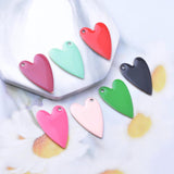 6pcs Copper Enamel Heart Charms Two-sided Dripping Oil Hearts Pendant
