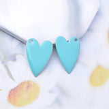 6pcs Copper Enamel Heart Charms Two-sided Dripping Oil Hearts Pendant