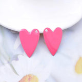 6pcs Copper Enamel Heart Charms Two-sided Dripping Oil Hearts Pendant