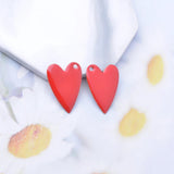 6pcs Copper Enamel Heart Charms Two-sided Dripping Oil Hearts Pendant