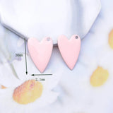 6pcs Copper Enamel Heart Charms Two-sided Dripping Oil Hearts Pendant