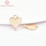 6PCS 8x10.5MM 24K Brass Heart Pendants DIY Jewelry Making