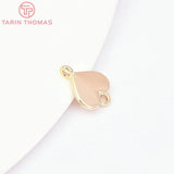 6PCS 8x10.5MM 24K Brass Heart Pendants DIY Jewelry Making