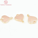 6PCS 8x10.5MM 24K Brass Heart Pendants DIY Jewelry Making