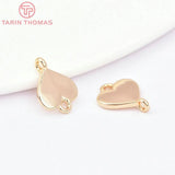 6PCS 8x10.5MM 24K Brass Heart Pendants DIY Jewelry Making
