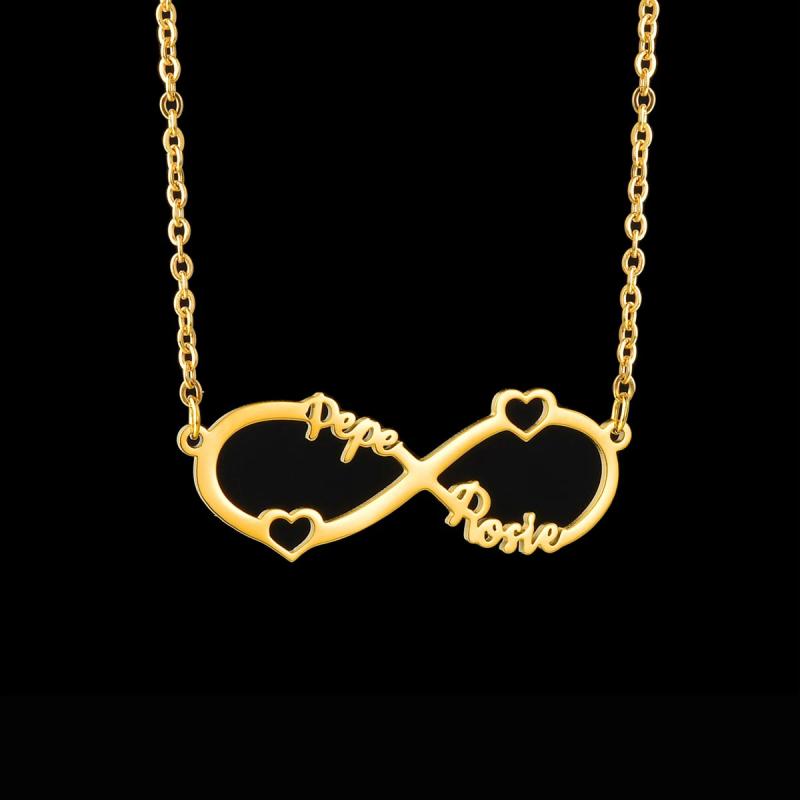 Sifisrri Personalized Name Necklace Heart Pendant Stainless Steel Choker Chains