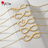 Sifisrri Personalized Name Necklace Heart Pendant Stainless Steel Choker Chains