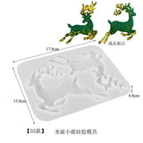 DIY Crystal Epoxy Resin Mold Christmas Elk Keychain Fawn Silicone Mold