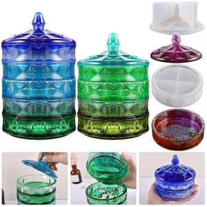 Jewelry Storage Case Epoxy Resin Container Organizer Box Mold Home Decoration