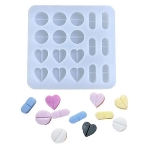 Heart Pill Mold Shaker Resin Mold Fillers Silicone for DIY Jewelry Making