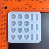 Heart Pill Mold Shaker Resin Mold Fillers Silicone for DIY Jewelry Making