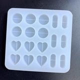 Heart Pill Mold Shaker Resin Mold Fillers Silicone for DIY Jewelry Making