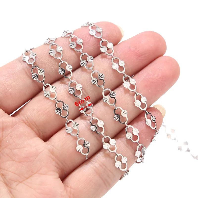 6MM Stainless Steel Flower Chain for DIY Choker Necklace