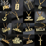 Personalized Name Necklace Stainless Steel Pendant Thick Chain