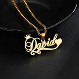 Personalized Name Necklace Stainless Steel Pendant Thick Chain
