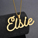 Personalized Name Necklace Stainless Steel Pendant Thick Chain