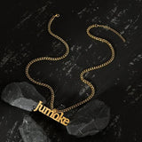 Personalized Name Necklace Stainless Steel Pendant Thick Chain