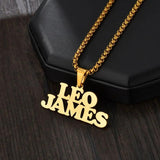 Personalized Name Necklace Stainless Steel Pendant Thick Chain