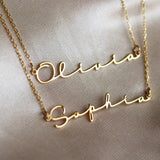 Personalized Cursive Name Necklace Stainless Steel Jewelry