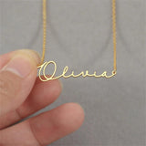 Personalized Cursive Name Necklace Stainless Steel Jewelry