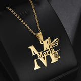 Treebud Butterfly Name Necklaces Personalized Pendant For Women