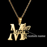 Treebud Butterfly Name Necklaces Personalized Pendant For Women
