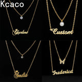Double Layers Name Necklace Heart Butterfly Birthstone Zircon Pendant