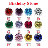Double Layers Name Necklace Heart Butterfly Birthstone Zircon Pendant