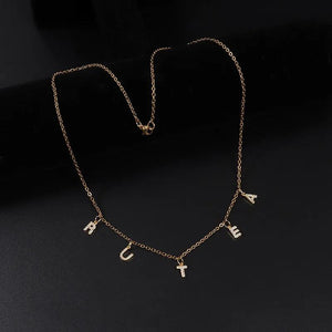 Zircon Letter Pendant Necklace Women Personalized Name Jewelry