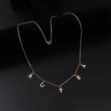 Zircon Letter Pendant Necklace Women Personalized Name Jewelry