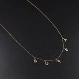 Zircon Letter Pendant Necklace Women Personalized Name Jewelry
