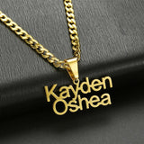5mm Cuban Name Necklace Stainless Steel Personalized Silver Pendant Thick Chain