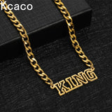 5mm Cuban Name Necklace Stainless Steel Personalized Silver Pendant Thick Chain