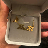 Personalized Name Necklace with Heart Butterfly Pendant