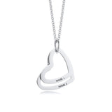 Family Names Engraved Heart Pendant Stainless Steel Necklace