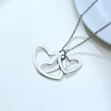 Family Names Engraved Heart Pendant Stainless Steel Necklace