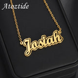 Atoztide Personalized Stainless Steel Name Necklace with Line Choker