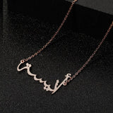 Frosted Arabic Name Necklace Personalized Jewelry