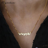 Customized Thai Name Necklace Silver Stainless Steel Pendant