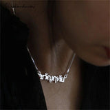 Customized Thai Name Necklace Silver Stainless Steel Pendant