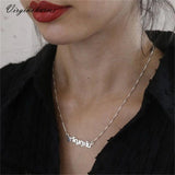 Customized Thai Name Necklace Silver Stainless Steel Pendant
