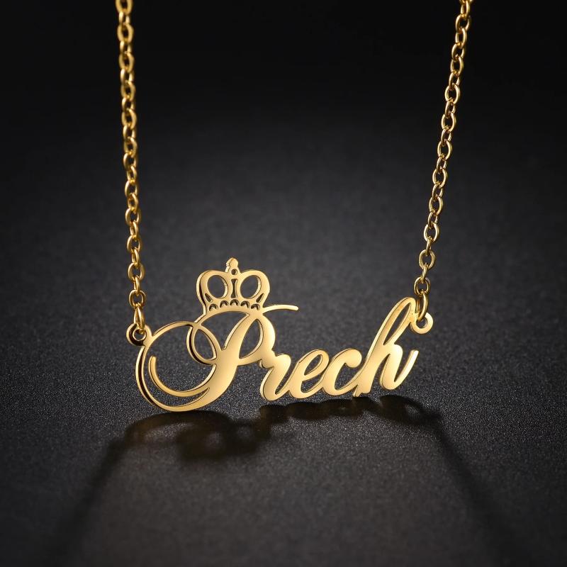 Personalized Crown Names Pendant Necklace for Women