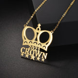 Personalized Crown Names Pendant Necklace for Women
