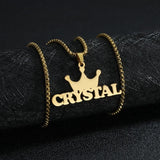 Personalized Crown Names Pendant Necklace for Women