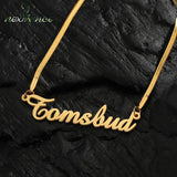 Personalized Name Necklace Stainless Steel Blade Box Chain Pendant Necklace